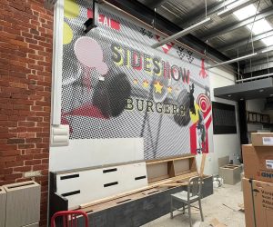 Sideshow burgers digital print wall graphics