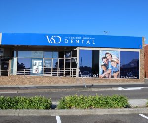 Vermont South Dental 3D letters 3mm ACM _ window graphics